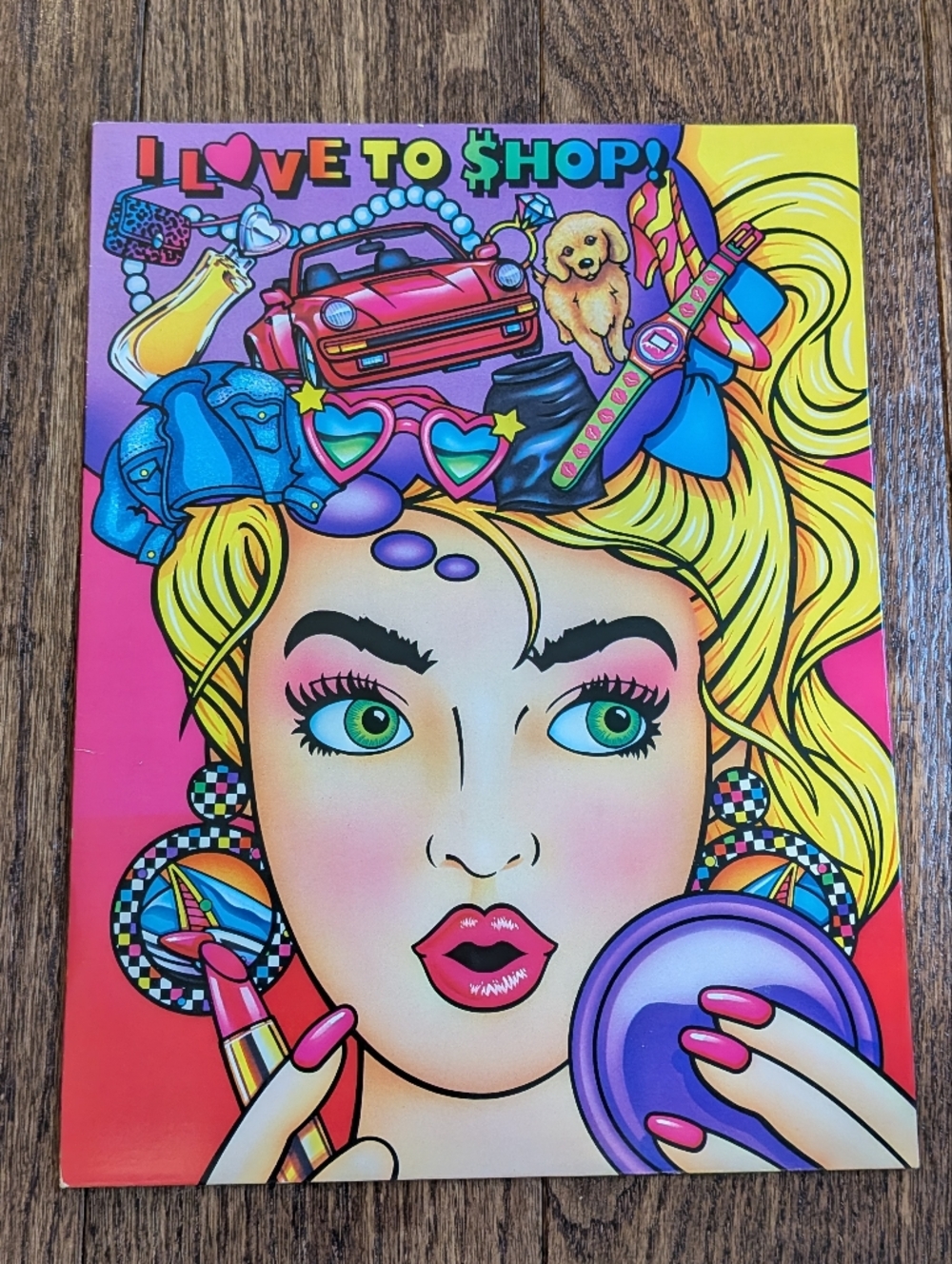 VTG Lisa Frank I Love to Shop Folder